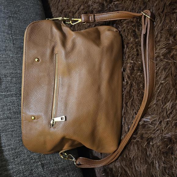 Vera Pelle Tan Soft Leather Handbag w/ Shoulder Strap - Picture 2 of 9
